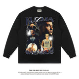 Nba Long Sleeved Shirt Autumn and Winter Washed Distressed Long Sleeve T-shirt Loose Heavy round Neck Sweater Fashion