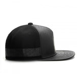 Trendy flat brimmed hat leather