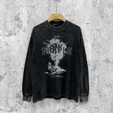 Purple Brand Distressed Long Sleeve Shirt Fashion Distressed Loose Long-sleeved Top