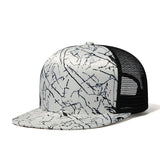 Trendy flat brimmed hat mesh wide brim sun shade
