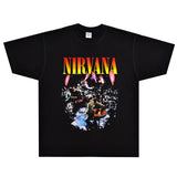 Rock Star T Shirt Street Cotton T-shirt Nirvana Band Rock Short Sleeve Men and Women