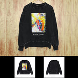 Purple Brand Distressed Sweatshirt Retro Vintage Crew Neck Sweater