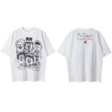 Men Vintage T-Shirts vintageM French Fries Cartoon Print Short Sleeve Loose Casual