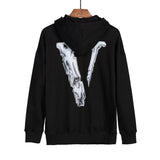 Vlone Hoodie Metal Big V Letter Pullover Hooded