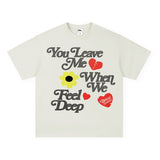 Vintage T-shirts Printed Short Sleeve T-Shirt Loose Cotton