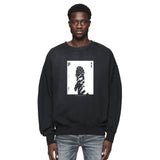 Purple Brand Distressed Sweatshirt Fashion Washed Black Long Sleeves Top