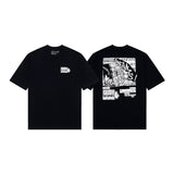 ERD T Shirts Short Sleeve Cartoon Print Loose-Fitting Casual T-shirt Men