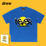 Drew T Shirts Smiley Face Short Sleeve Loose round Neck Short Sleeve