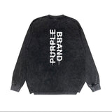 Purple Brand Distressed Long Sleeve Shirt Fashion Distressed Loose Long-sleeved Top