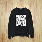 Purple Brand Distressed Sweatshirt Retro Vintage Crew Neck Sweater