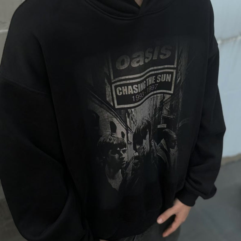 Mens Vintage T-Shirts Vintage SAINT MICHAEL CHO Oasis Band Fall/Winter Hooded Sweater