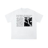 Men Vintage T-Shirts Vintage Cobain Nirvana Band Short Sleeve Wash Old