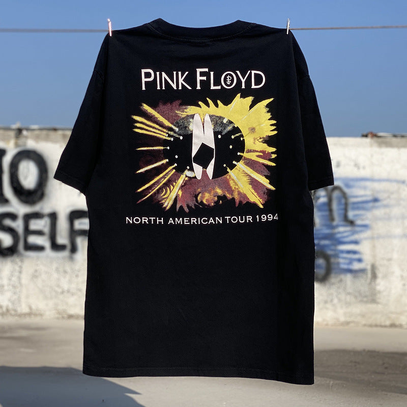 Mens Vintage T-Shirts vintage Pink floyd print short sleeves