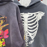 Mens Vintage T-Shirts Saint Michael Washing vintage Loose Hooded Sweater Hoodie