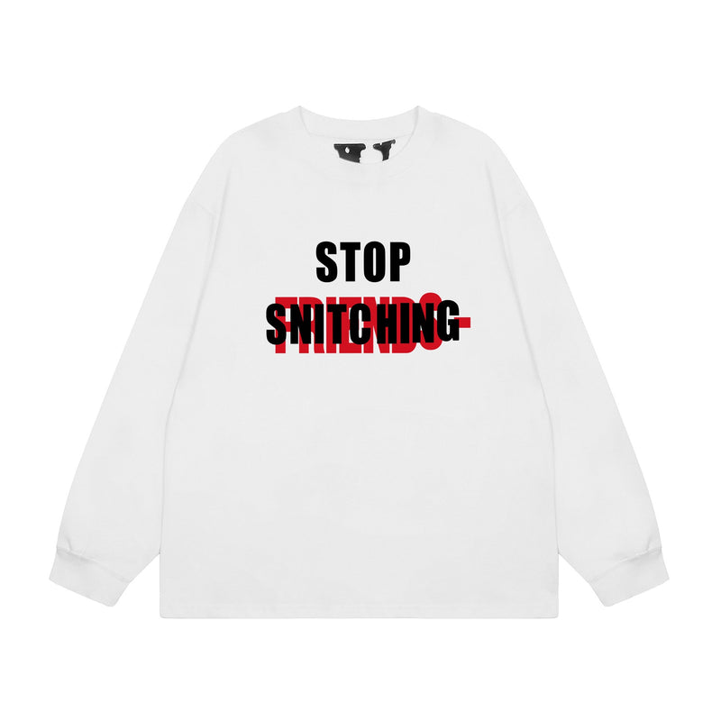 Vlone Sweatshirts Autumn and Winter Big V Letter Round