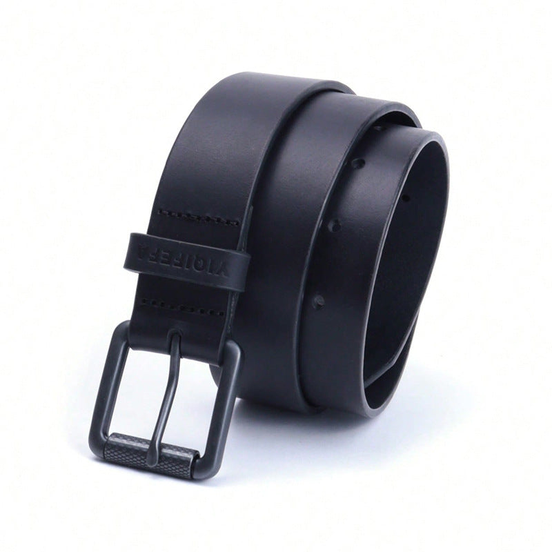 Hip-hop punk rhinestone belt casual cowhide single layer