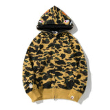 Bathing Ape Hoodie Shark Under the Stars Hooded Cardigan Zip Double Hat Camo Sweater Jacket