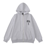 Stussy Hoodie Embroidered Fleece Fashion Cardigan Zip Hoodie