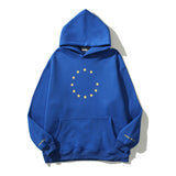 Kanye West Sunday Service Hoodie Vintage Klein Blue Hooded Sweater Stars Printing Plus Velvet