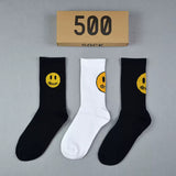 Men socks spring and summer drew smiley face