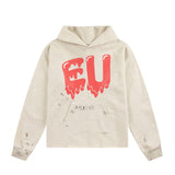 Mens Vintage T-Shirts vintage washed old graffiti loose sweater hoodie