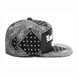 Trendy flat brimmed hat los angeles cashew pattern