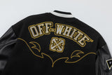 Off White Jacket Spring and Autumn OW Hot Diamond Letter Pattern Baseball Jacket Jacket