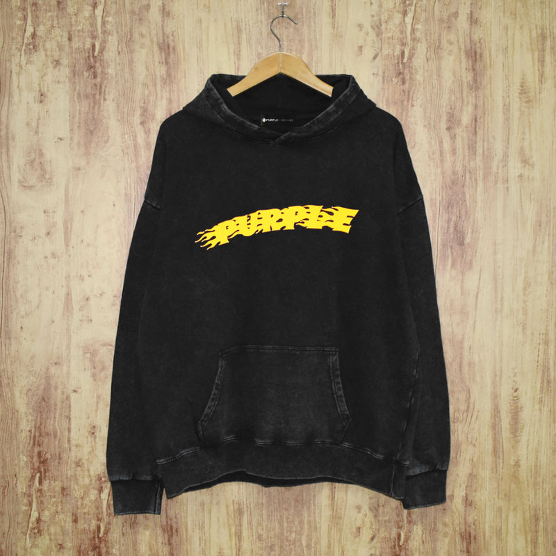 Purple Brand Distressed Hoodie Fashion Old Loose Hooded Sweater