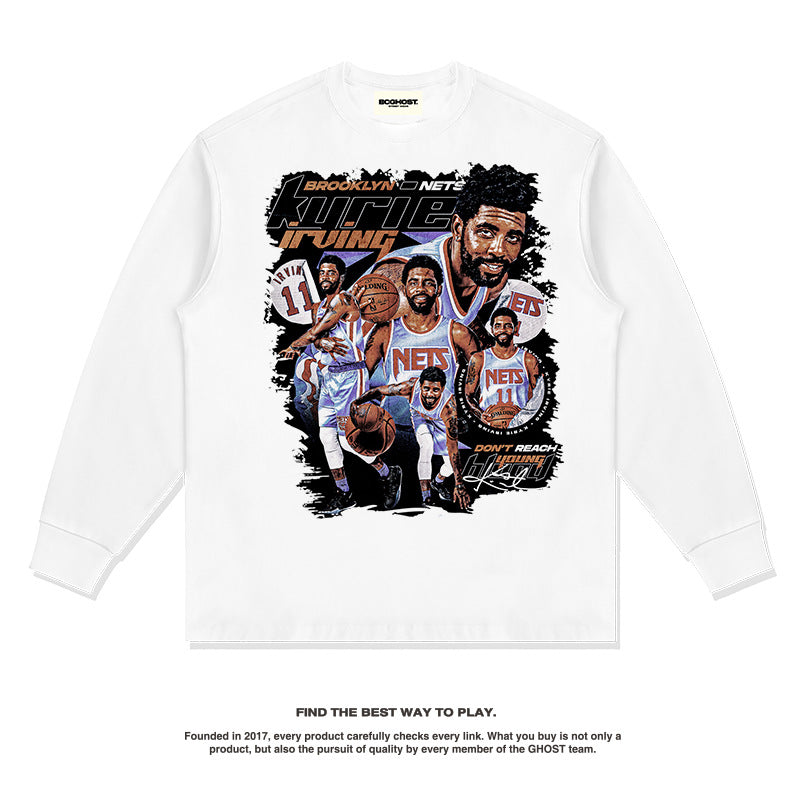 Nba Long Sleeve Shirt Basketball Jersey Long Sleeve T-shirt Cotton round Neck