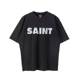 Mens Vintage T-Shirts vintage Washed Old Short Sleeves Loose Crew Neck