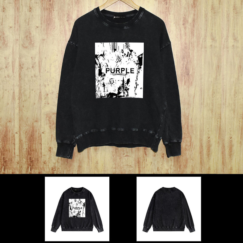 Purple Brand Distressed Sweatshirt Retro Vintage Crew Neck Sweater