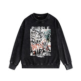 Purple Brand Distressed Sweatshirt Retro Vintage Crew Neck Sweater