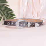 Hip-hop punk rhinestone belt snake pattern diamond