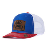 Trendy flat brimmed hat leather label letter spring summer mesh hat sunshade