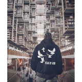 Men Vintage Hoodies Vintage Wash Flame Print