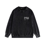 Purple Brand Distressed Sweatshirt Retro Vintage Crew Neck Sweater