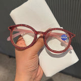 Trendy Punk Glasses Flash Drill Cat Ears Anti-Blue Light