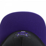 Trendy flat brimmed hat cartoon purple leopard embroider summer