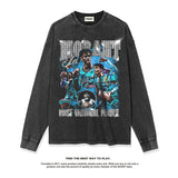 Nba Long Sleeve Shirt Autumn and Winter Morant Basketball Printed Long Sleeve T-shirt American Retro