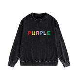 Purple Brand Distressed Sweatshirt Retro Vintage Crew Neck Sweater