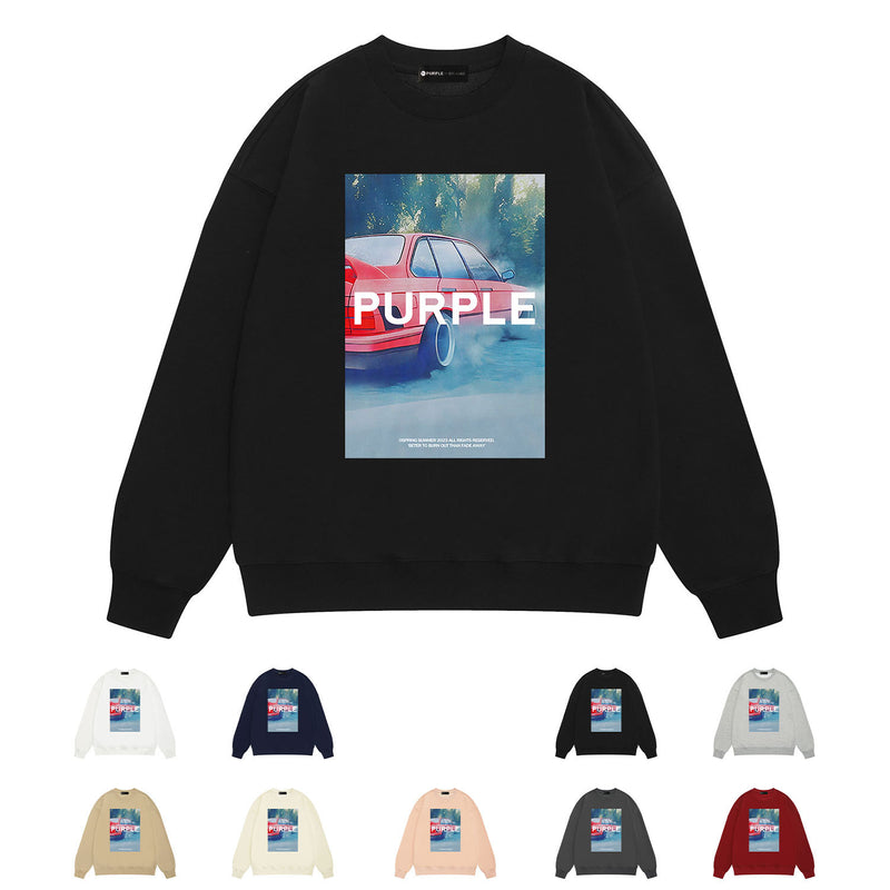 Purple Brand Sweatshirt Loose Crew Neck Sweater