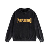 Purple Brand Distressed Sweatshirt Retro Vintage Crew Neck Sweater