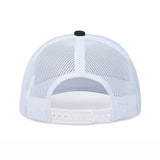 Trendy flat brimmed hat leather label letter spring summer mesh hat sunshade