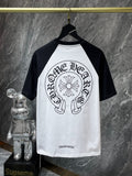Chh Chrome Hearts T Shirts Graffiti Horseshoe Splicing Sports Men's and Women's Short Sleeve T-Shirts