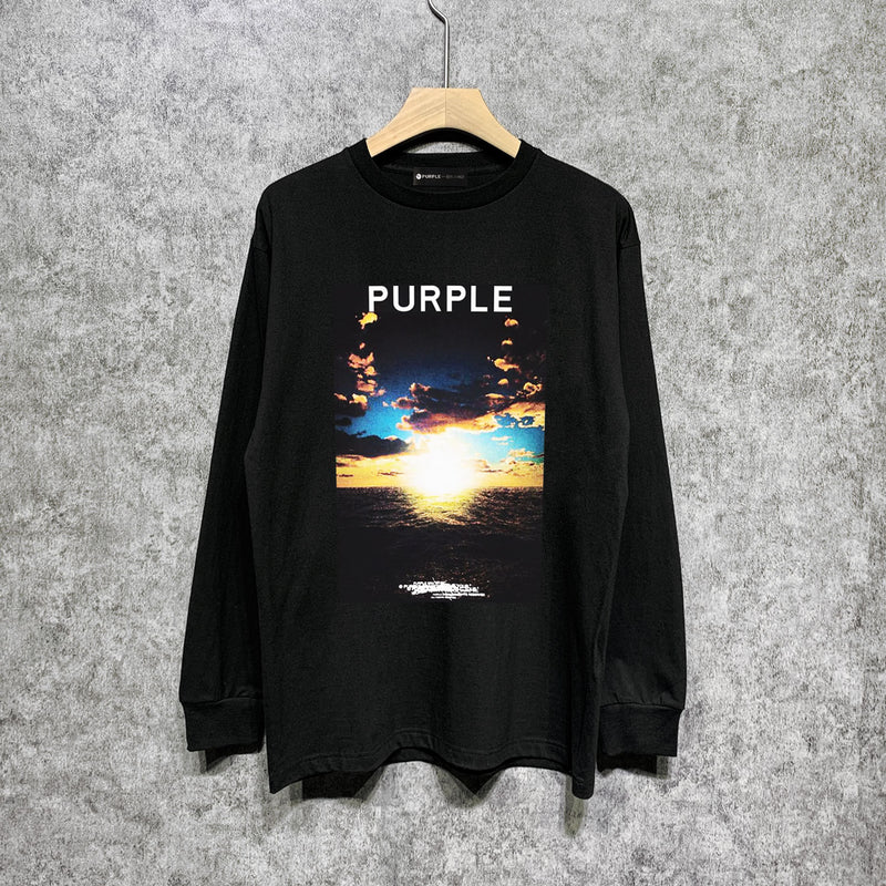 Purple Brand Long Sleeve T-Shirt Fashion Loose Long Sleeve Top