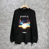 Purple Brand Long Sleeve T-Shirt Fashion Loose Long Sleeve Top