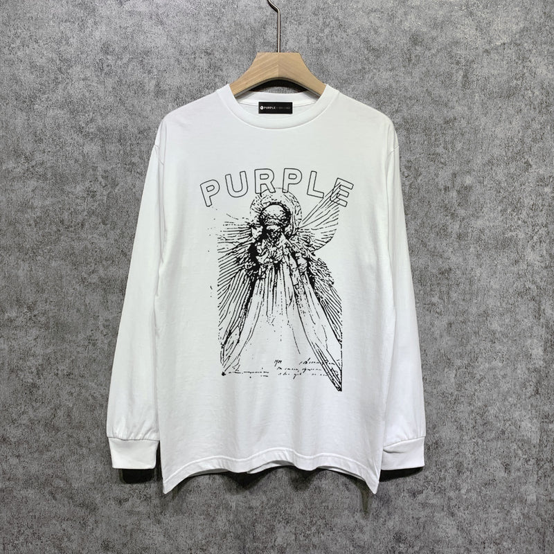 Purple Brand Long Sleeve T-Shirt Fashion Loose Long Sleeve Top