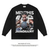 Nba Long Sleeve Shirt Autumn and Winter Ja Morant American Street Basketball Jersey Printed Long Sleeve T-shirt