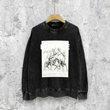 Purple Brand Distressed Sweatshirt Retro Vintage Crew Neck Sweater