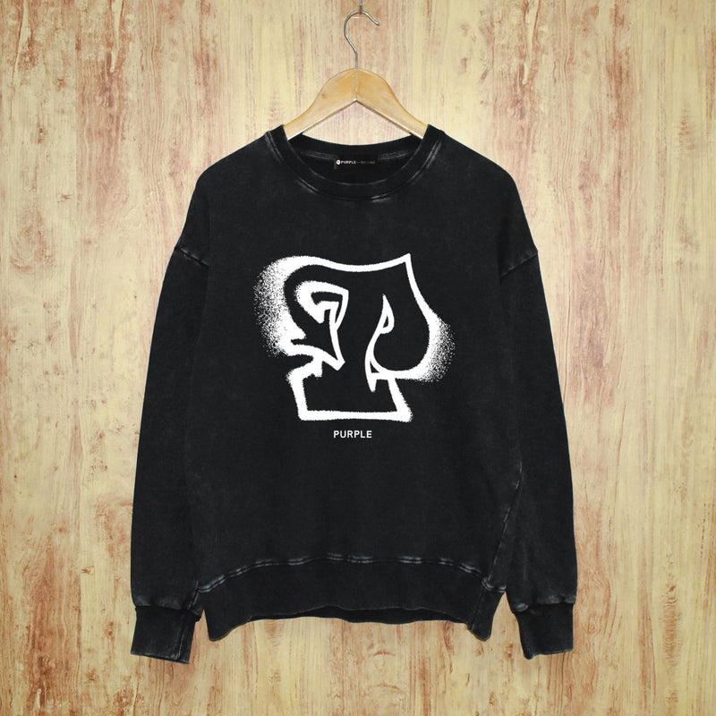 Purple Brand Distressed Sweatshirt Retro Vintage Crew Neck Sweater